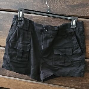 Black Cargo Womens  Shorts